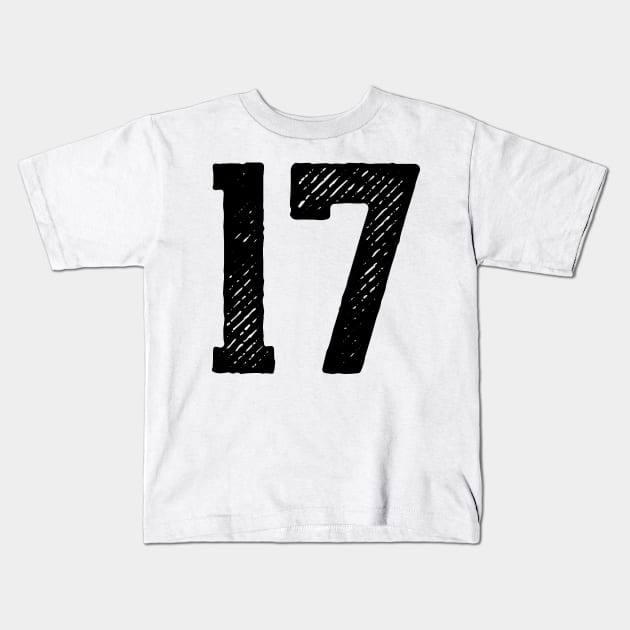 Rough Number 17 Kids T-Shirt by colorsplash